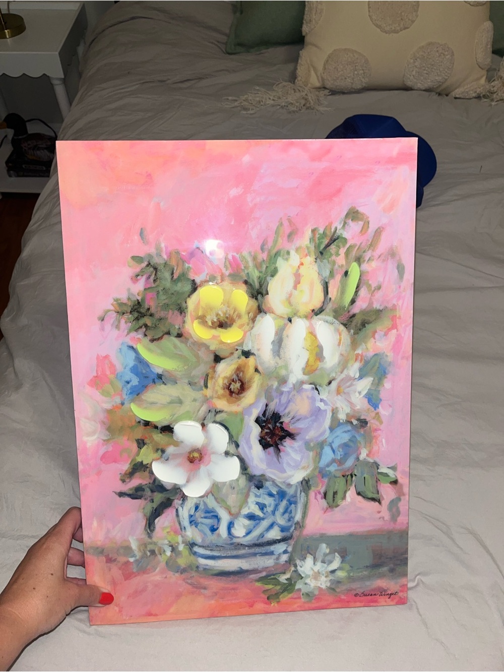 raz imports Floral Bouquet Canvas Art Print in Pink